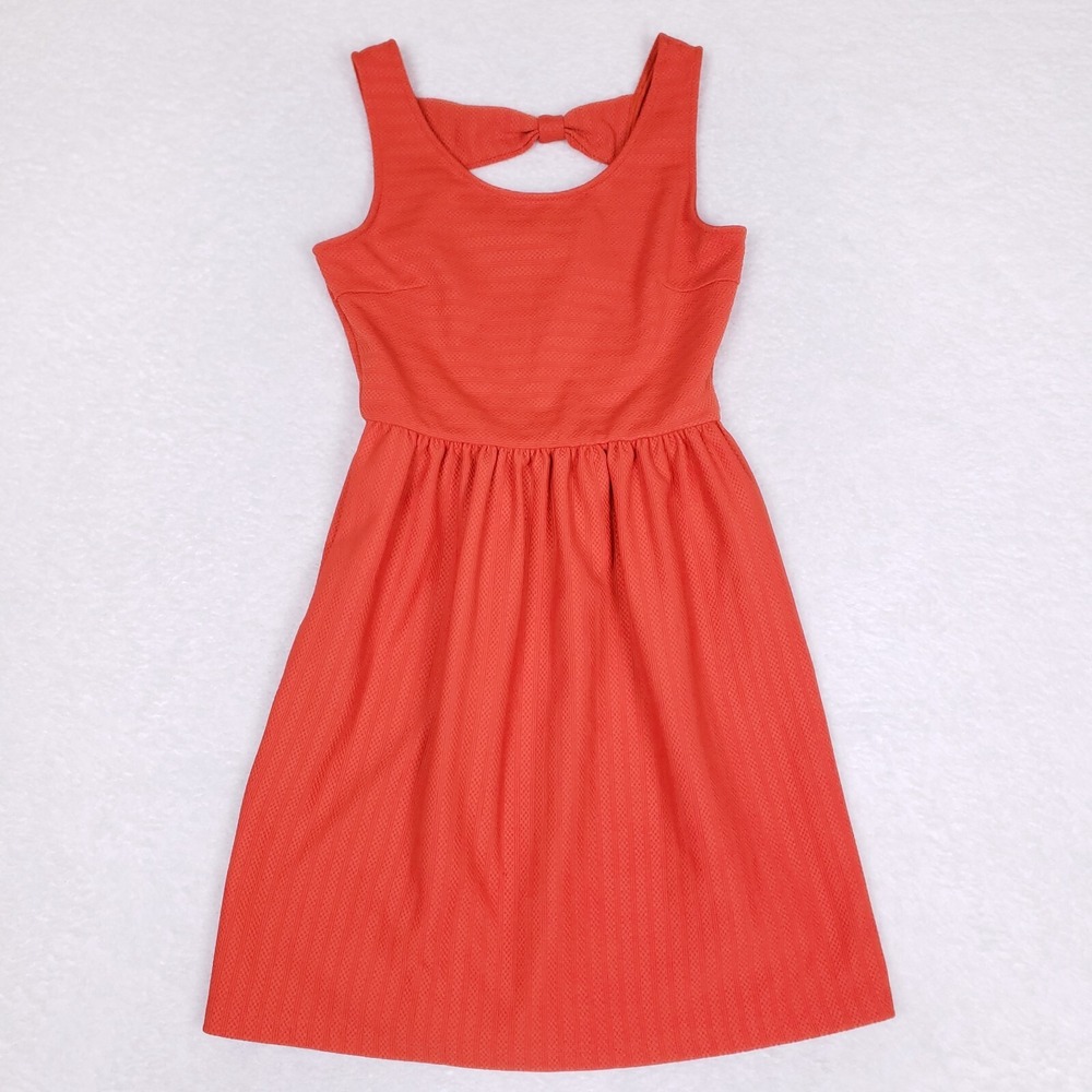 Soprano‎ Dress Sleeveless Fit And Flare Small Orange Cottagecore Picnic